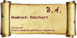 Wambach Adalbert névjegykártya